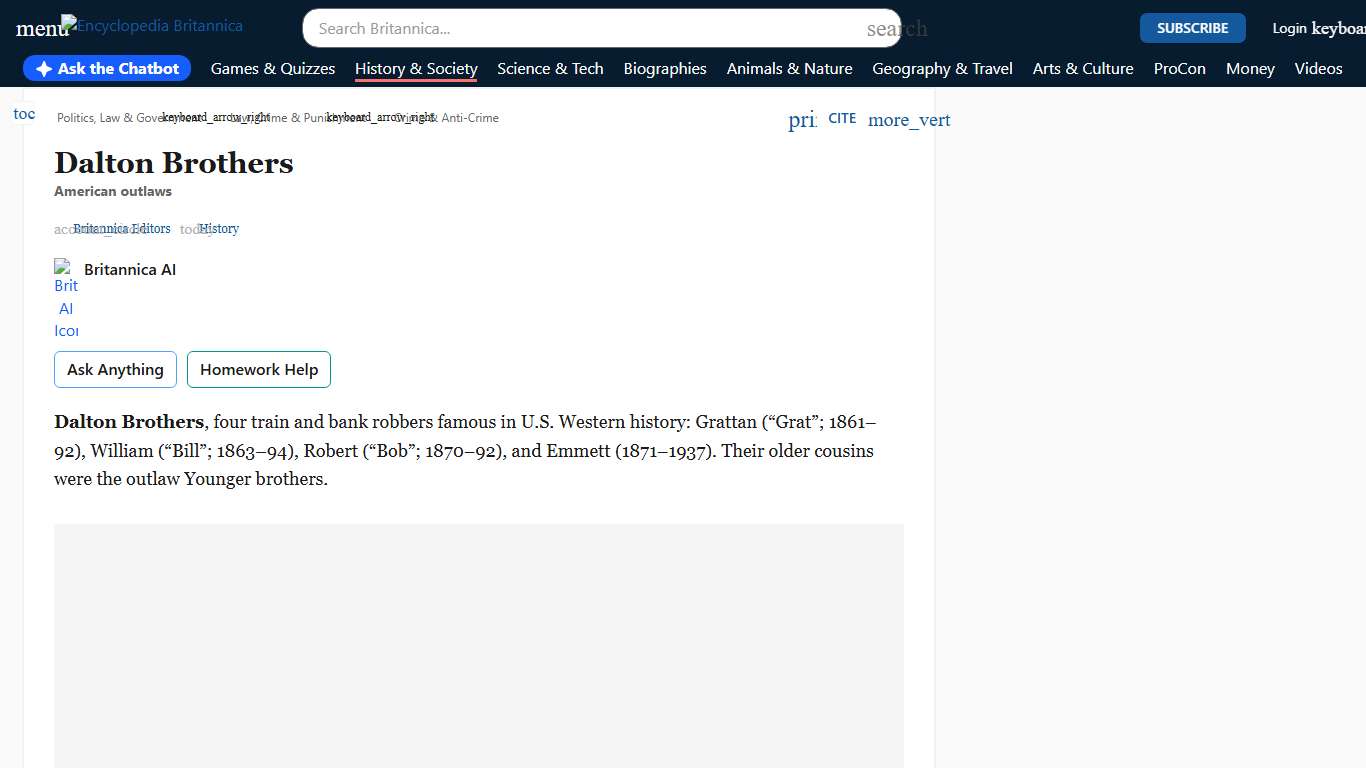 Dalton Brothers | Wild West, Oklahoma Territory & Train Robbery | Britannica